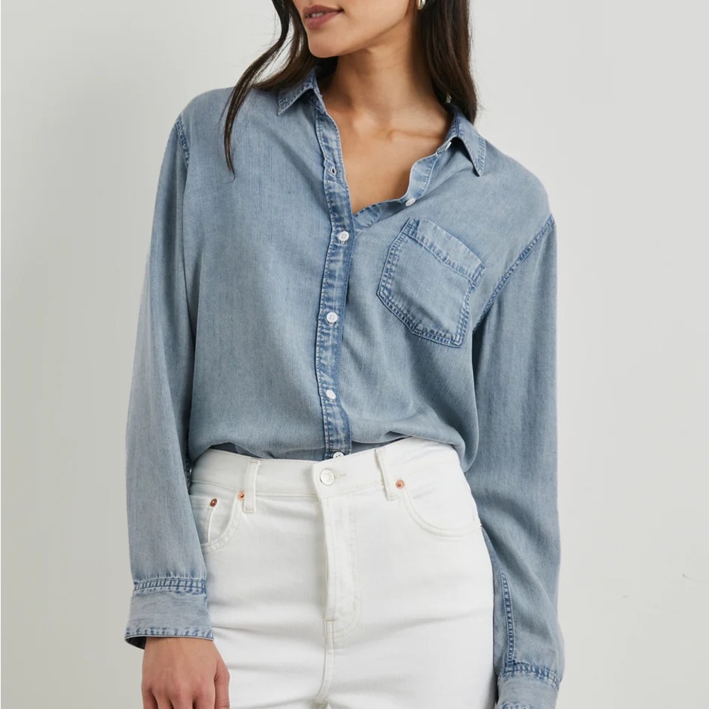 RAILS chambray denim button down Ingrid shirt vintage cloud wash - Size Small